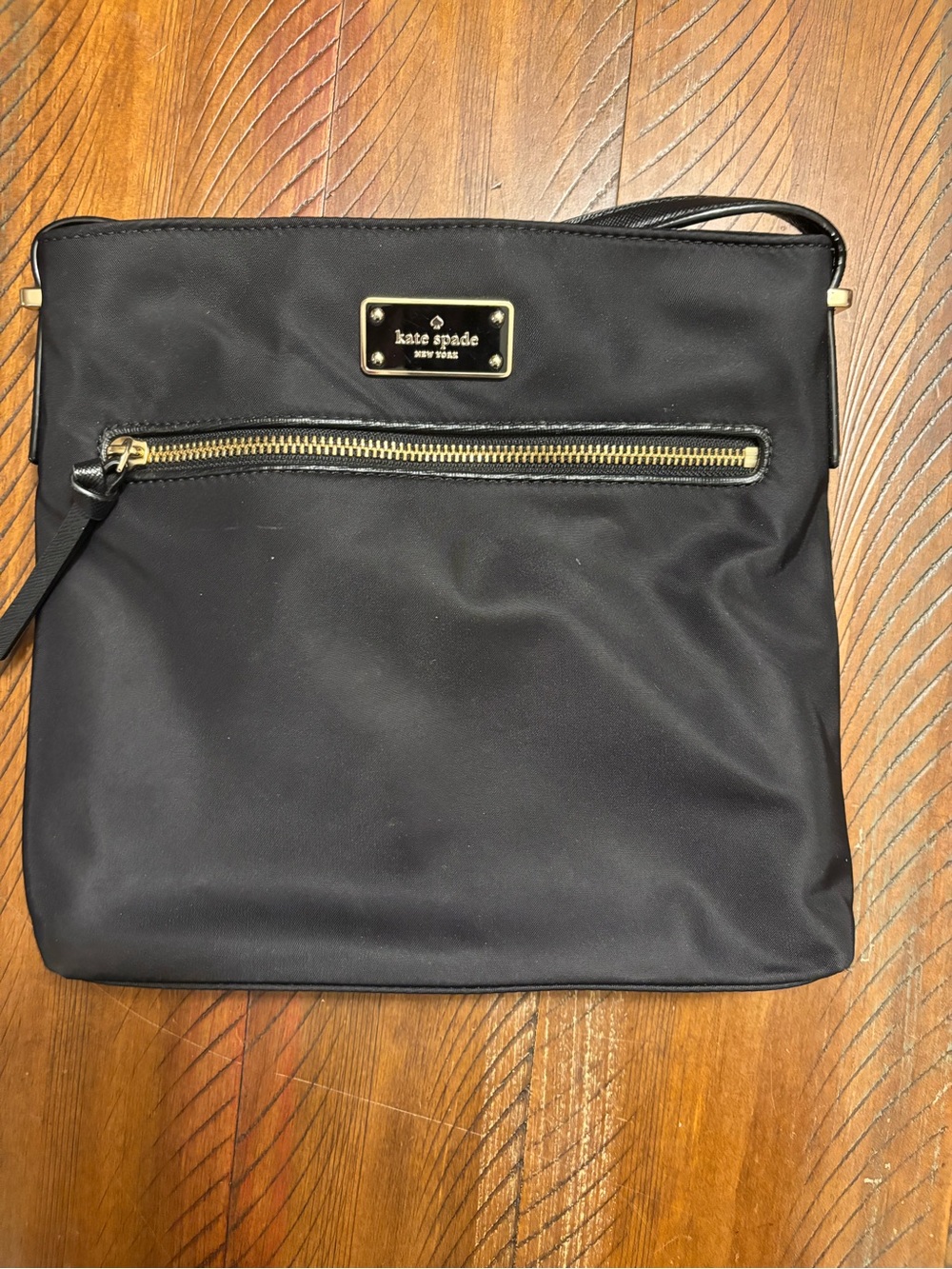 kate spade Black Nylon Crossbody with Gold Hardware